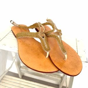 Cocobelle sandals - Gold leather / beading 8.5